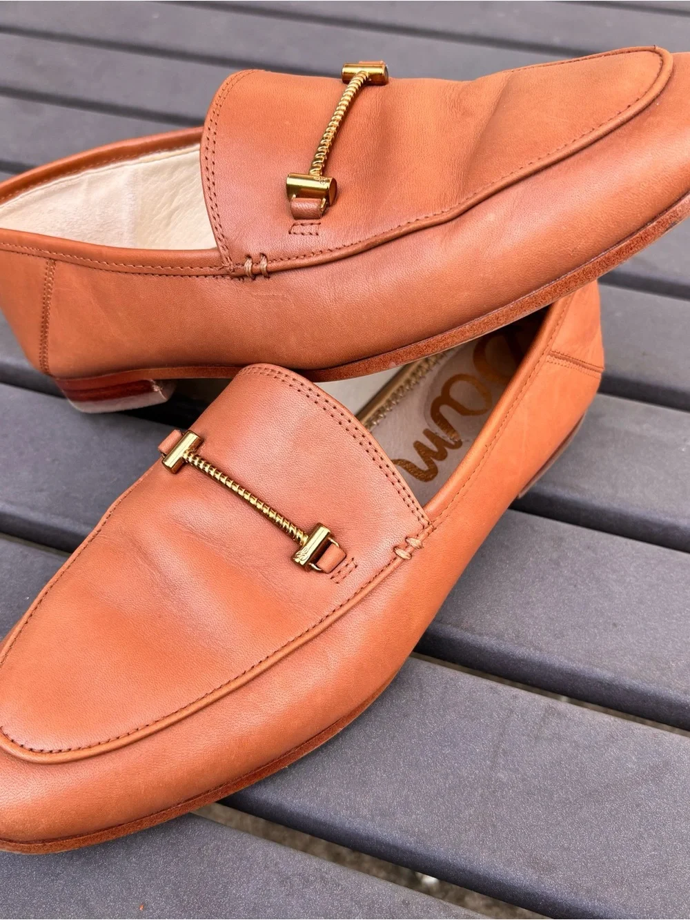 Sam Edelman Woman’s Cognac Leather Bit Loafers - Picture 2 of 11